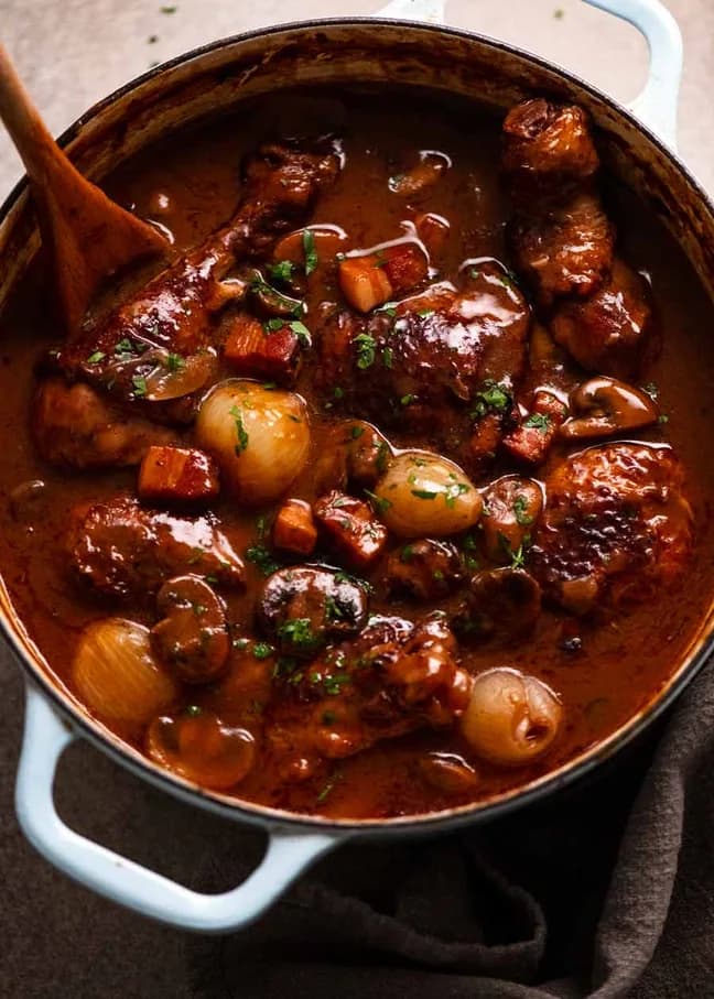 Coq au Vin (Chicken in Wine)